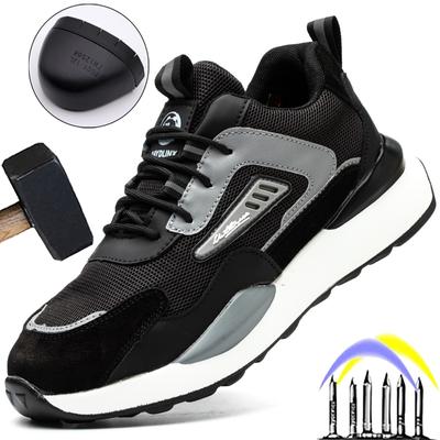 Pantofi de siguranță pentru sport pentru bărbați Cizme de lucru pentru bărbați Pantofi cu vârf de oțel Pantofi de protecție ușoare și confortabili Pantofi de muncă anti-punctură indestructibili