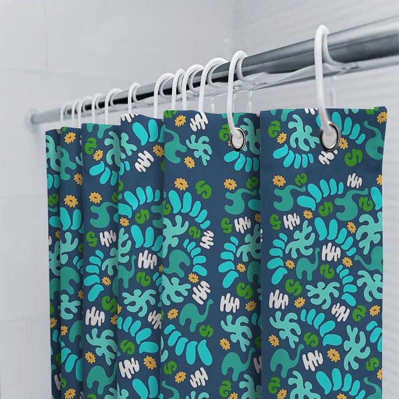 Floral Shower Curtain Waterproof Vintage Botanical Pattern Bathroom Decor Nature Landscape Farmhouse Style Washable Fabric