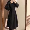 Large Size French Retro Hepburn Style Red Dress Women's Autumn and Winter Slightly Fat Mm Waist and Thin Toast Dress Long Dress