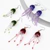 Creative Cute Jellyfish Long Tassel Drop Earrings New Funny Shiny Glass Seed Beads Handmade Women's Earring Mermaid Jewelry Gift