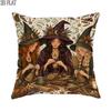 2D Flat 1pc Halloween Mystical Witches Pillowcases Violet Throw Pillow Covers One-Sided Printing Without Pillow Inserts Sofa Bed Decor for Bedroom Liv