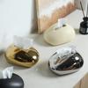 Gold Ceramic Tissue Box Pebble Ellipsoid Desktop Storage Container Toilet Paper Holder Napkin Holder Kitchen Organizer