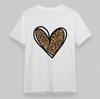 Women's Plus Size Comfy Classic T-Shirt  Leopard Print Heart Animal Pattern Tee