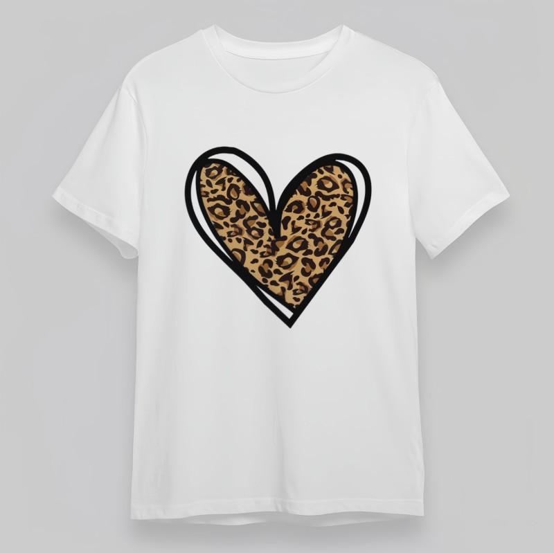 

Women s Plus Size Comfy Classic T-Shirt Leopard Print Heart Animal Pattern Tee XL