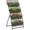 Plant Ladder Flower Stand Plant Shelf, Stackable, Weather-Resistant, 76 Cm X 79 Cm X 162 Cm, Brown