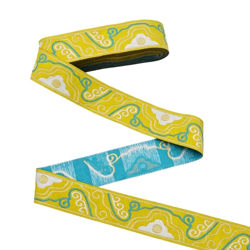 1.7M Long Embroidery Patches Cloud Pattern Fabric Ribbon Sewing Trim For Handmade Costume Curtain Sewing Embellishments