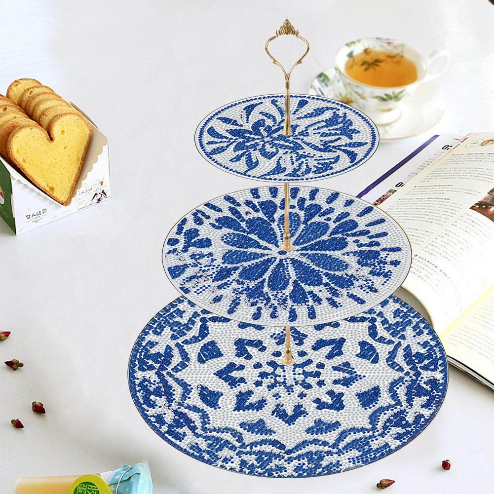 3 Tier Acrylic Diamond Cupcake Stand Tower DIY Diamond Painting Dessert Tray Kit Diamond Art Painting Cake Stand for Tea Party
