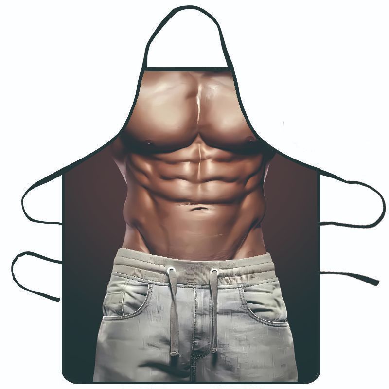 Creative Funny Character Print Waterproof Apron For Kitchen Cooking Home Use