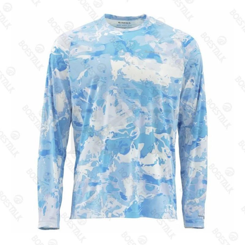 Mens Quick-Dry UV Protection Fishing T-Shirt Long Sleeve Crew Neck Summer Outdoor Angling Sports Cycling Apparel