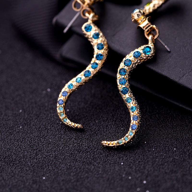 Design Crystal Snake Dangle Earrings Latest Party Earrings for Women Fashion Jewelry