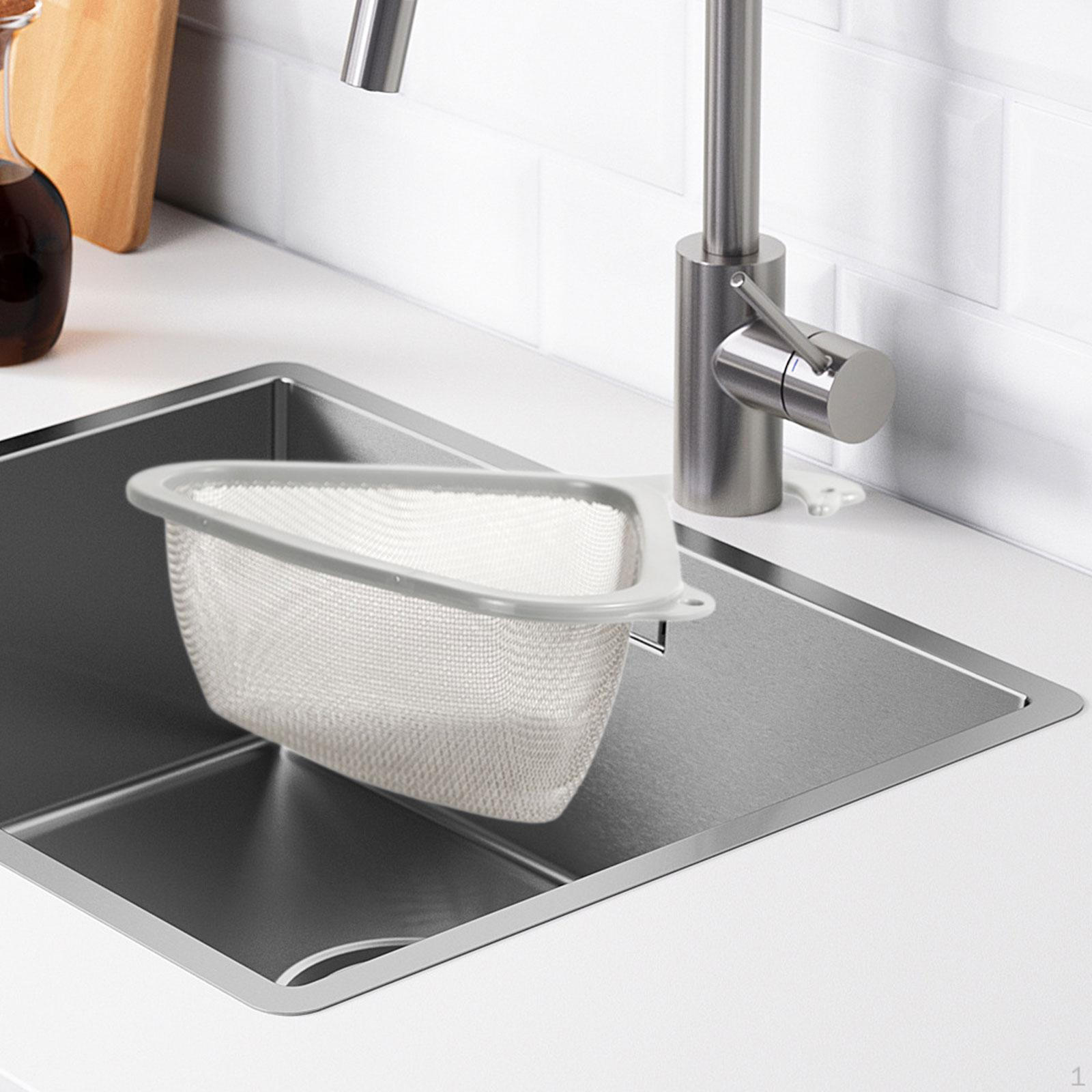 

Kitchen Sink Strainer Basket Corner Draining Rack Practical Drain for Restaurant Bar серый