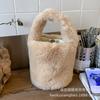 Plush bag women's autumn and winter 2025 new casual niche design plush handbag popular bucket bag