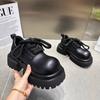 2025 New British Style Brock Lace-up Big Head JK Small Leather Shoes Loafers Low-top Single Shoes College Style Women's Shoes