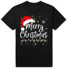 Merry Christmas Lights Santa Hat Xmas Family Matching TShirt Summer Men Fashion T Shirts Cotton Short Sleeve Oversized Tops
