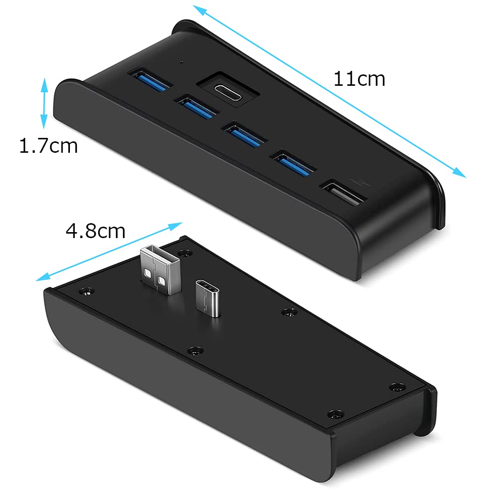 PS5 USB USB Expansion Expansion Hub for 4 USB Ports USB Port Easy for PlayStation PlayStation 5 Accessories Hub, Hub, High-Speed PS5, 2.0 + 3.0 +