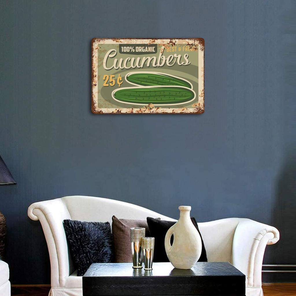 1 Pack Vintage-style Rusty Metal Plaque, Weathered Printing, Ideal Indoor Décor for Bar Café Kitchen Restaurant or Living Room Walls