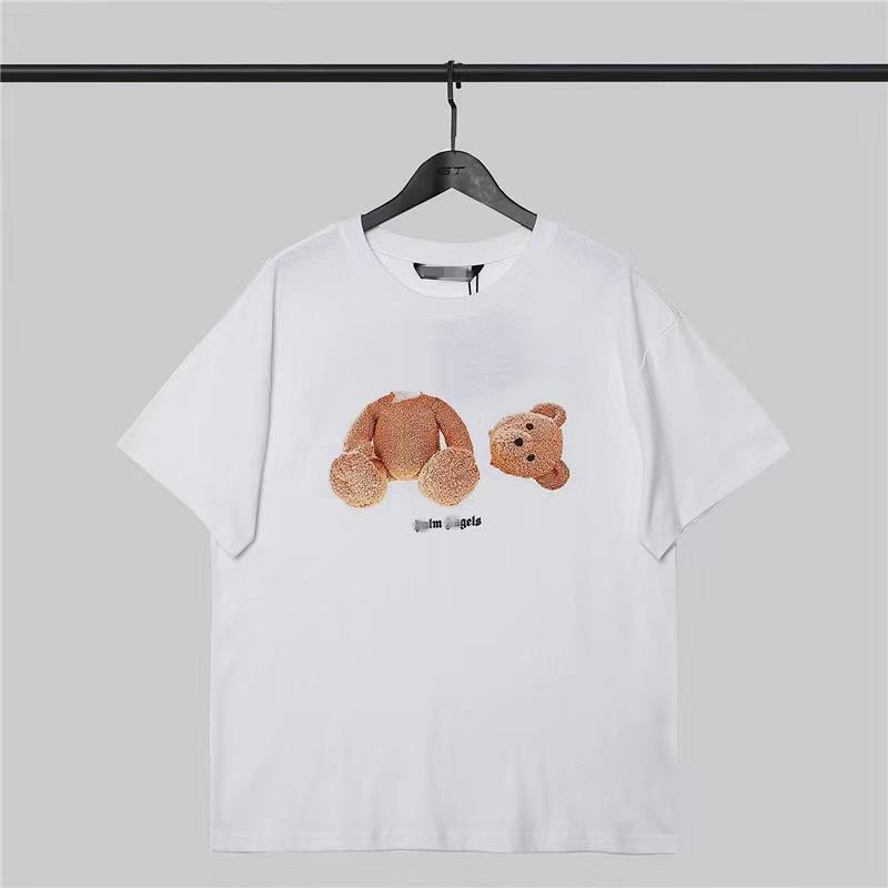 Unisex Palm Angel Beheaded Bear Print Loose Short-Sleeve T-Shirt