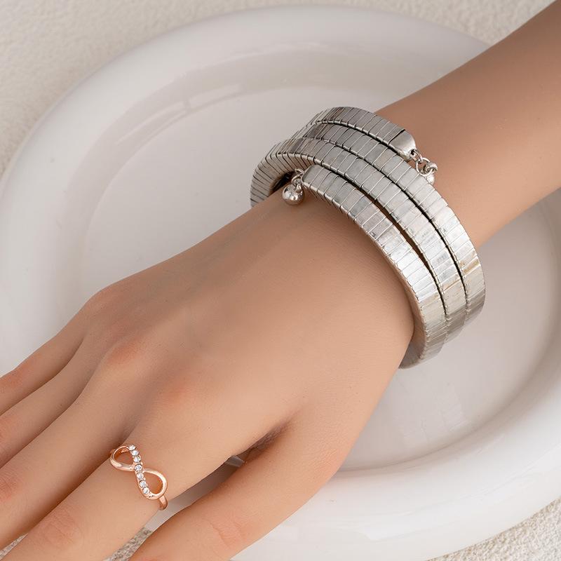 Simple Punk Multi-Layer Winding Line Bracelet, Female Style Personalized Heavy Industry Bracelet, Exaggerated Random Styling Bracelet