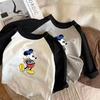 Cotton Kids Long Sleeve Crew Neck Cartoon Print T Shirt Boys Girls Soft Casual Tops