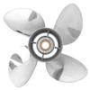 4 Blades Outboard Propeller Stainless Steel 13 X 19 RH Pitch Fit for YAMAHA 50‑130HP Engine