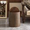 Chinese Style Retro Wood Grain Trash Can – Large Capacity for Home & Office