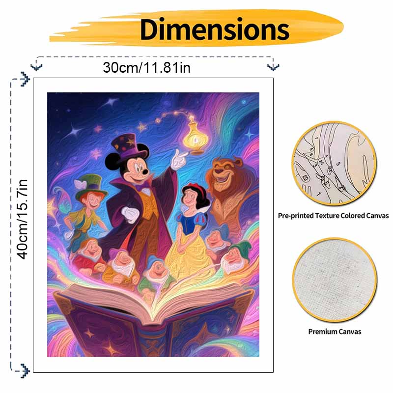 Disney magic fairy tale oil painting hand painting art kit coloring painting handmade diy home decoration gift