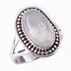 Natural Rainbow Moon Stone Gemstone Handmade 925 Sterling Silver Ring S.7 Z0E37