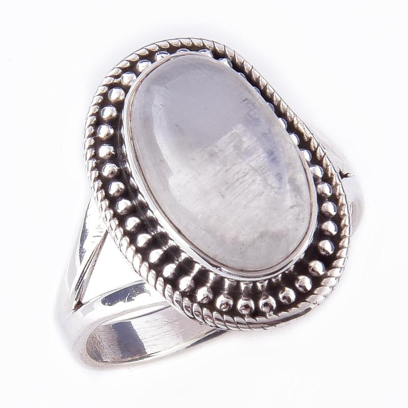 Natural Rainbow Moon Stone Gemstone Handmade 925 Sterling Silver Ring S.7 Z0E37