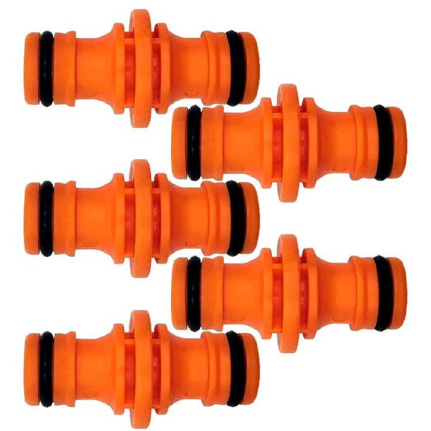 5PCS Joiner Repair Connector Coupling 1/2'' Garden Hose Tubing Fitting Pipe Quick Drip Irrigation Watering System for Greenhouse