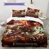 Lord Rings Pattern Bedding Set Quilt Cover Pillowcase Home Decor Gift (1 * Duvet Cover + 2 * Pillowcase, Without Core)
