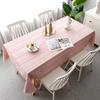 Cotton Linen Tablecloth Rectangle Dining Table Cover Wrinkle Free Farmhouse Fabric Cloth with Tassels Restaurant Party Decor