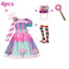 Children's Candy Dress Candy Princess Cosplay Costume Purim Carnival Party Fancy Dress Dress with Candy Hat Suit Prom Costume