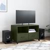 VidaXL TV Cabinet, Television Stand with Drawers and Shelves, TV Stand with Living Room Storage, Olive Green 846702