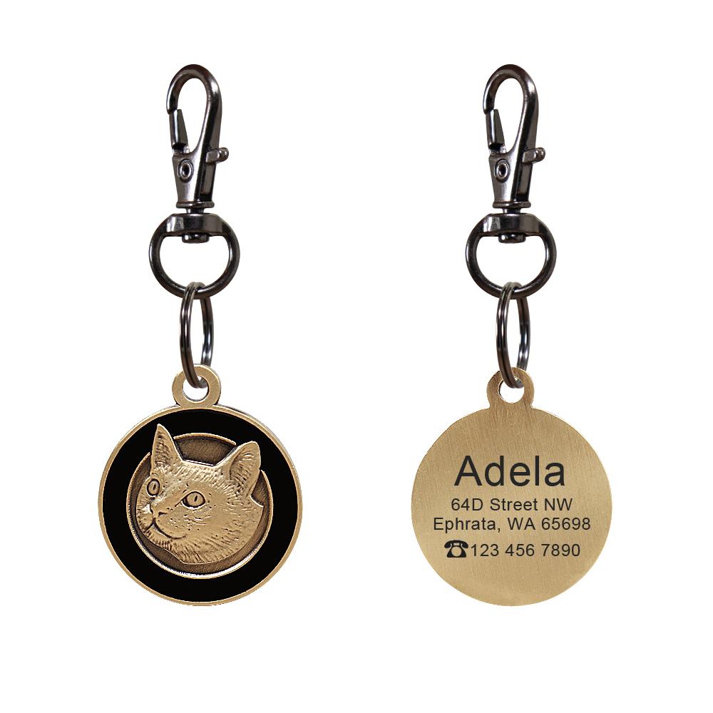 Personalisierter Hundemarke Kostenlos Gravieren Hunderasse Namensschild Anti-Verlust Haustierhalsband Anhänger Für Pitbull Bulldog Kupfer Halsbandmarken
