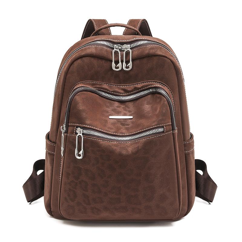 Large Capacity Backpack Leopard Print Women's Travel Backpack