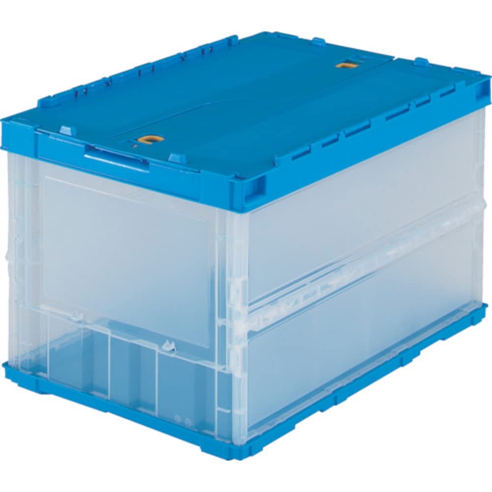 Trusco Nakayama (TRUSCO) Slim Folding Container 50L Locking Lid Transparent TR-C50B-TM Storage Case Box