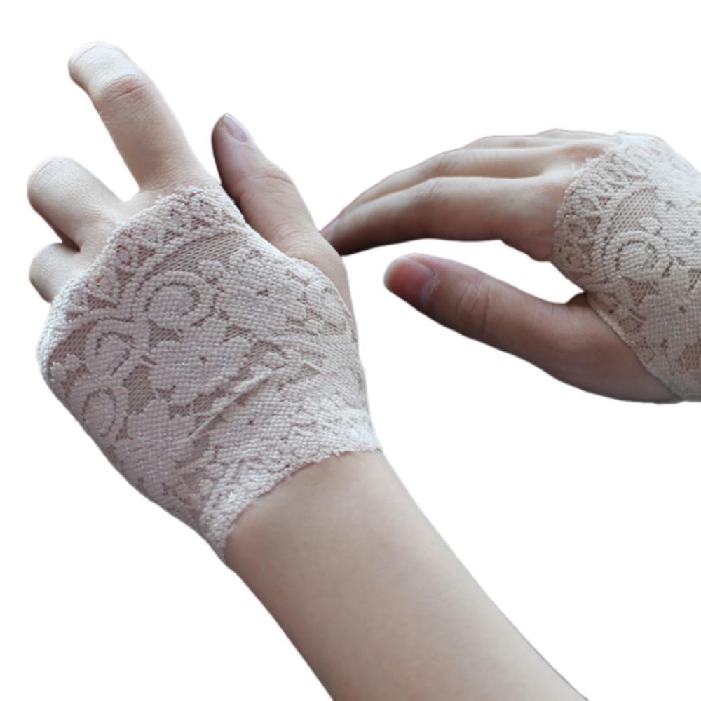 

Thin Women Sunscreen Gloves 10/15/18/21cm Sun Protection Riding Gloves Cosplay Khaki 10cm