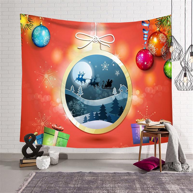 75X58cm Frohe Weihnachten Tapisserie Cartoon Santa Claus Gedruckt Wand Hängen Tuch Hintergrund Tuch Hause Dekorative Wand Decke