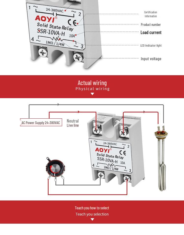 AOYI Single-Phase High Voltage SSR-VA-H Voltage Regulator with Potentiometer Controller
