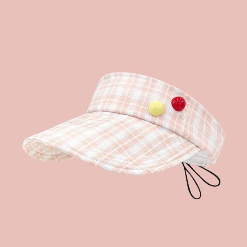 Cap Top Empty Sunscreen Hat Grid Pattern Adjustable Uv Protection Color Multiple
