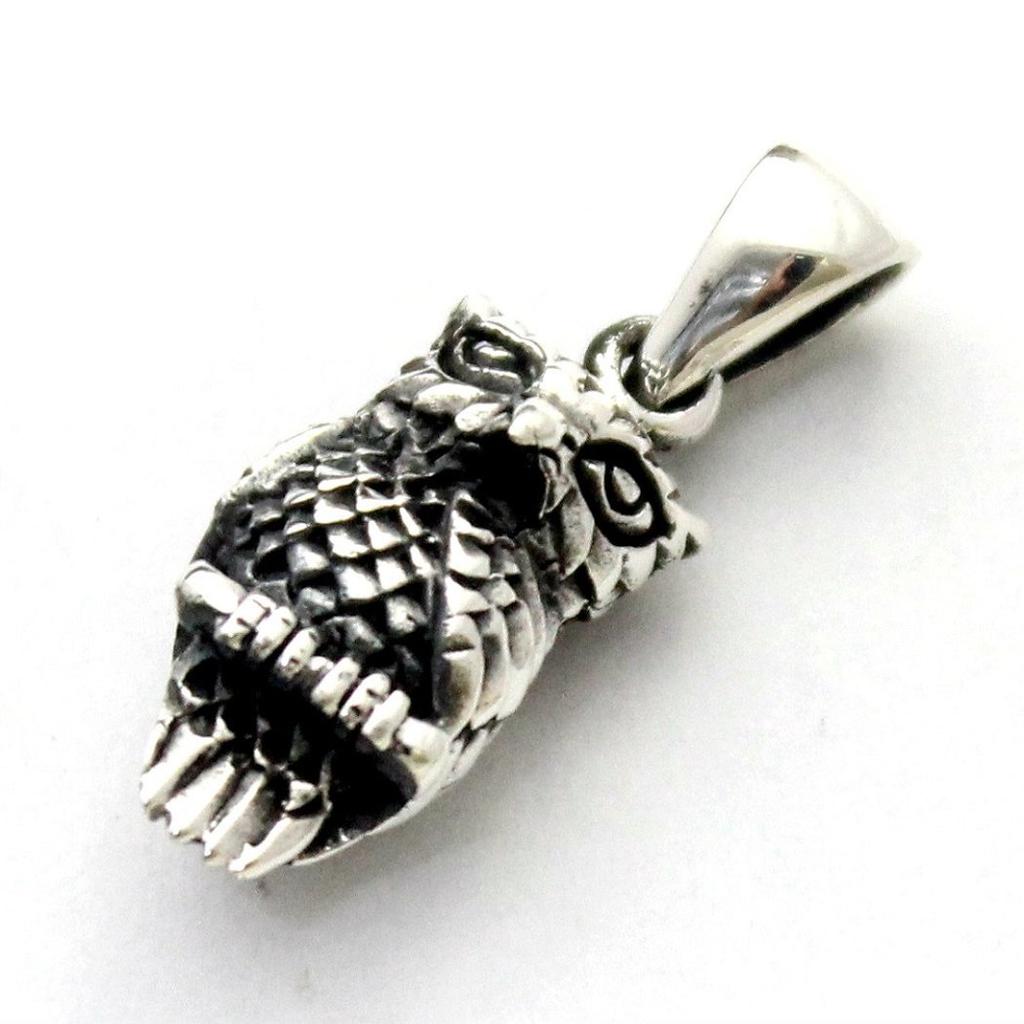 Ciondolo Gufo Messicano, Argento Sterling 925, Accessorio Animale
