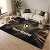 Custom Rug Pittsburgh Penguins Pattern Print Name Text Soft Non‑Slip Floor Carpet for Home Indoor Decoration