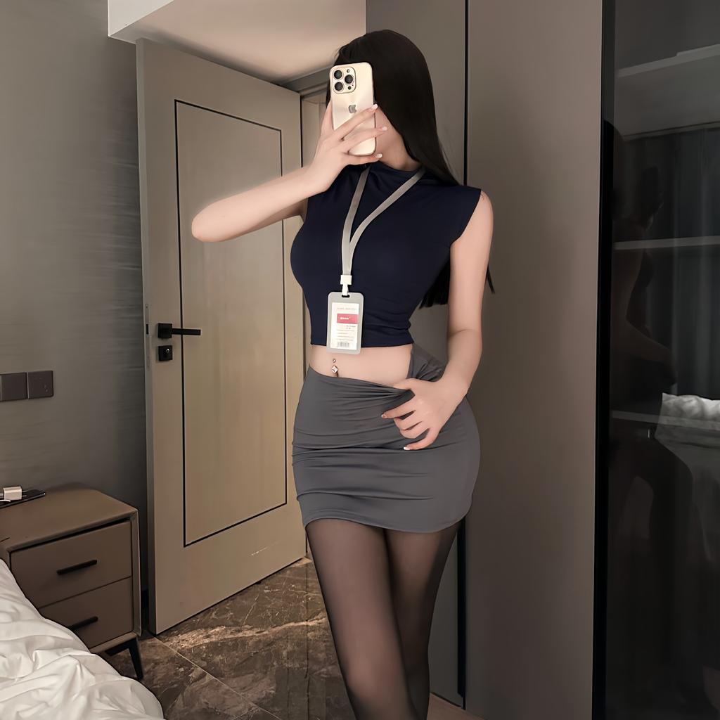 Sex Underwear Pure Desire Secretary Buttocks Skirt Stewardess Uniform Passion Nightclub Free Suit Abstinence