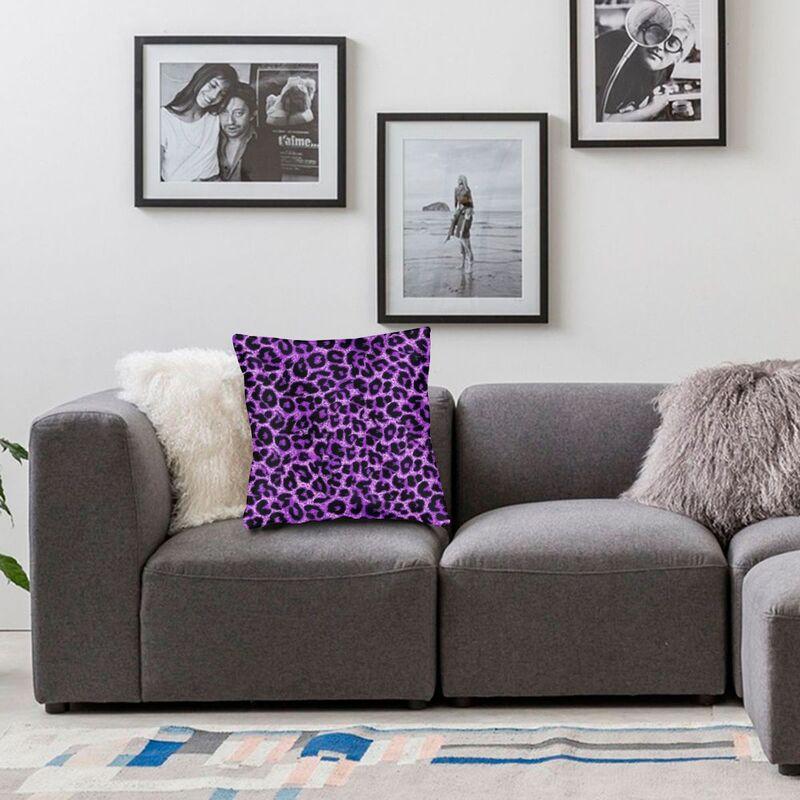 Nordic Purple Leopard Print Cushion Cover Velvet Animal Skin Pattern Pattern Pillow Case Living Room Decoration Pillowcase