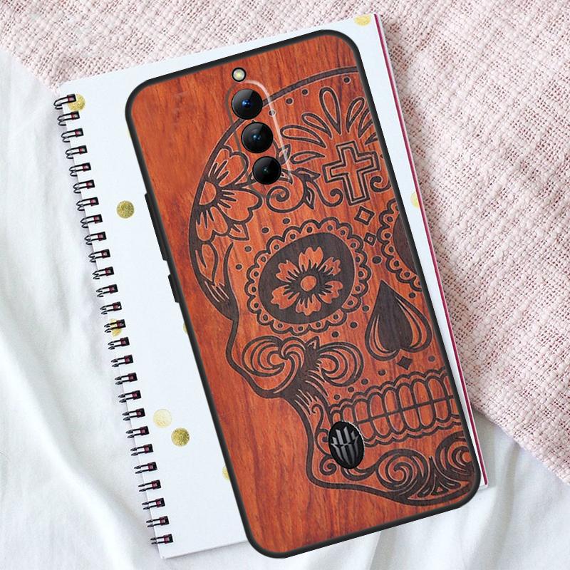 

Natural Bamboo Wood Animal Print Case For Nubia Red Magic 8S Pro 8 Pro Plus 6R 5G 5S 6S 7S 6 7 Pro Phone Cover Funda Red Magic 5S