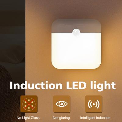 Wiederaufladbare LED-Nachtlichtlampe mit Bewegungssensor für den Notfall, Schlafzimmer, Küche, Badezimmer, Treppenhaus, Flur, weiße kabellose USB-Lampe