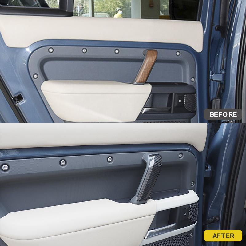Delicate Car Accessories Carbon Fiber Door Handle Cover Trim for Land Rover Defender 2020-2025