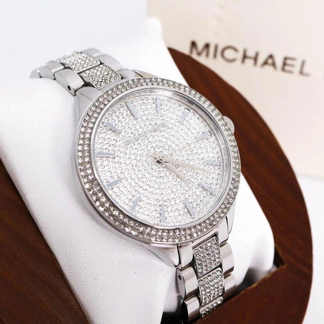 Used Working MICHAEL KORS Watch Crystal Silver Outer Box 3597