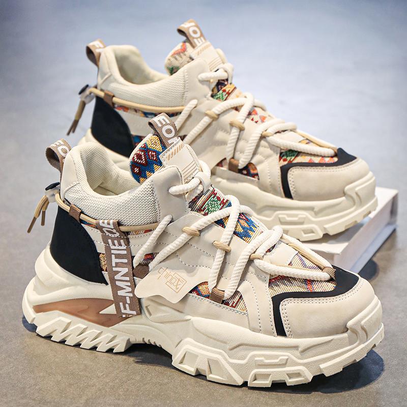 

Осень и зима новая высокая платформа мужская повседневная обувь мужская модная трендовая обувь на платформе национальный тренд универсальная мужская обувь 45