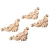 4x Wooden Carved Corner Onlay Furniture Applique Mouldings Decal DIY Home Decor